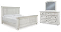 Robbinsdale King Panel Bed with Mirrored Dresser — complete set