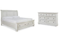 Robbinsdale King Sleigh Bed with Storage with Dresser