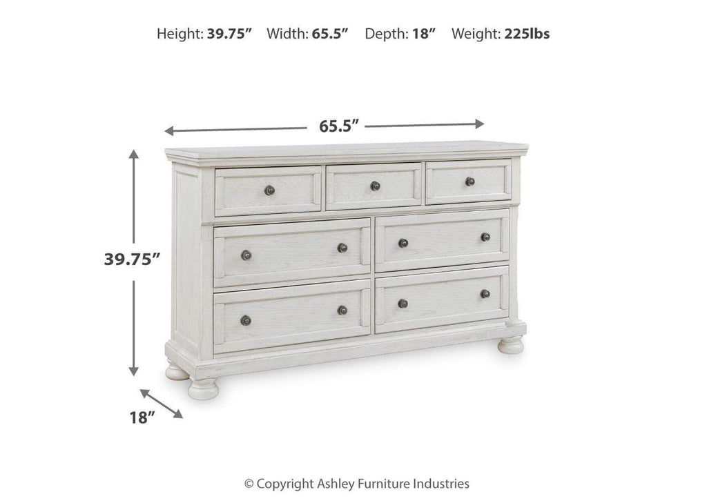 Robbinsdale California King Sleigh Bed with Storage with Mirrored Dresser dimensions