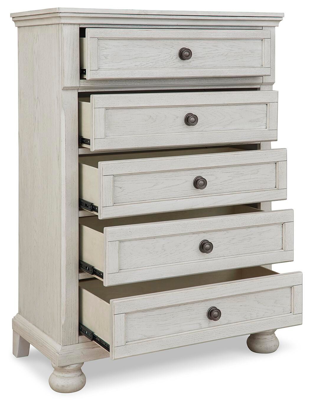 Robbinsdale Chest of Drawers in Antique White, open view