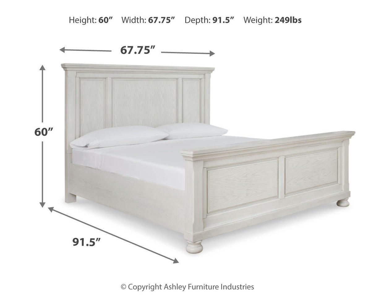 Robbinsdale Queen Panel Bed in Antique White, alternate view 7
