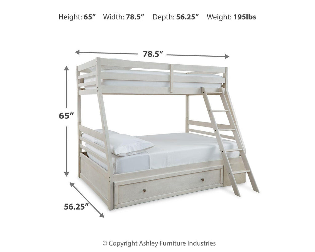 Robbinsdale Twin over Full Bunk Bed with Storage in Antique White, alternate view 9