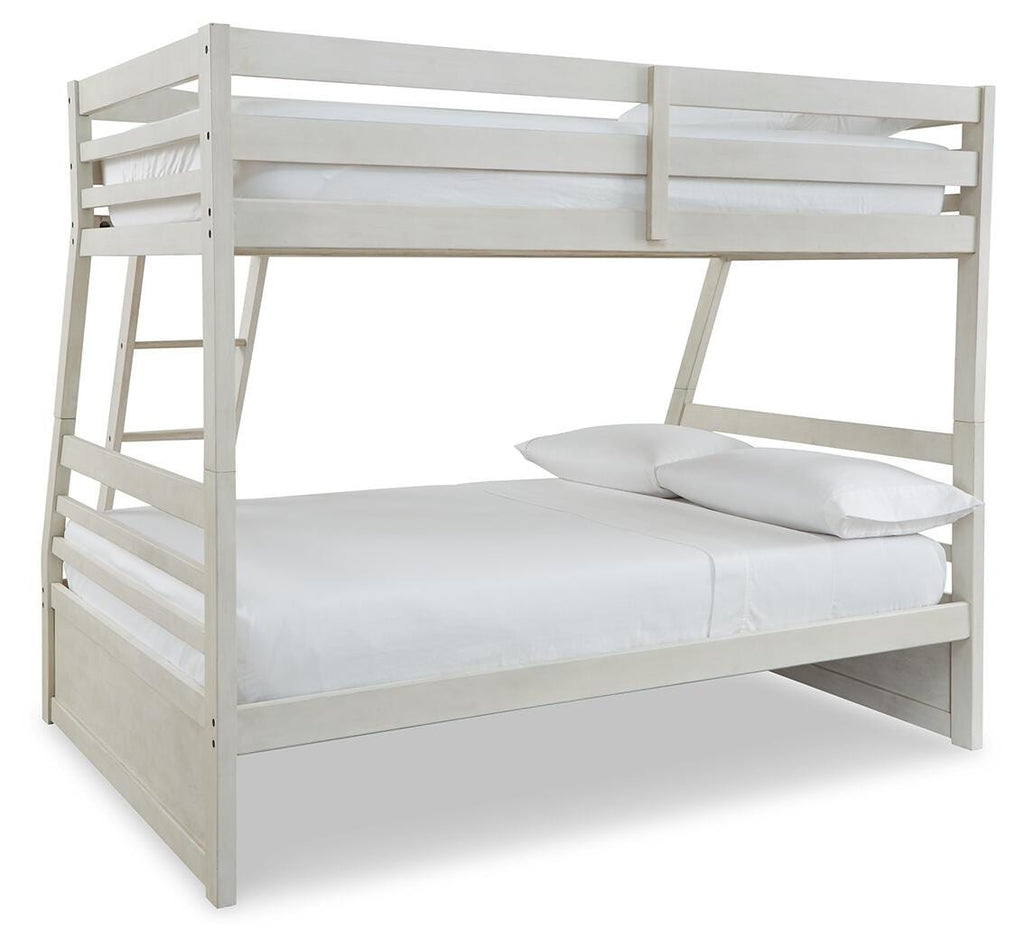 Robbinsdale Twin over Full Bunk Bed in Antique White, back view