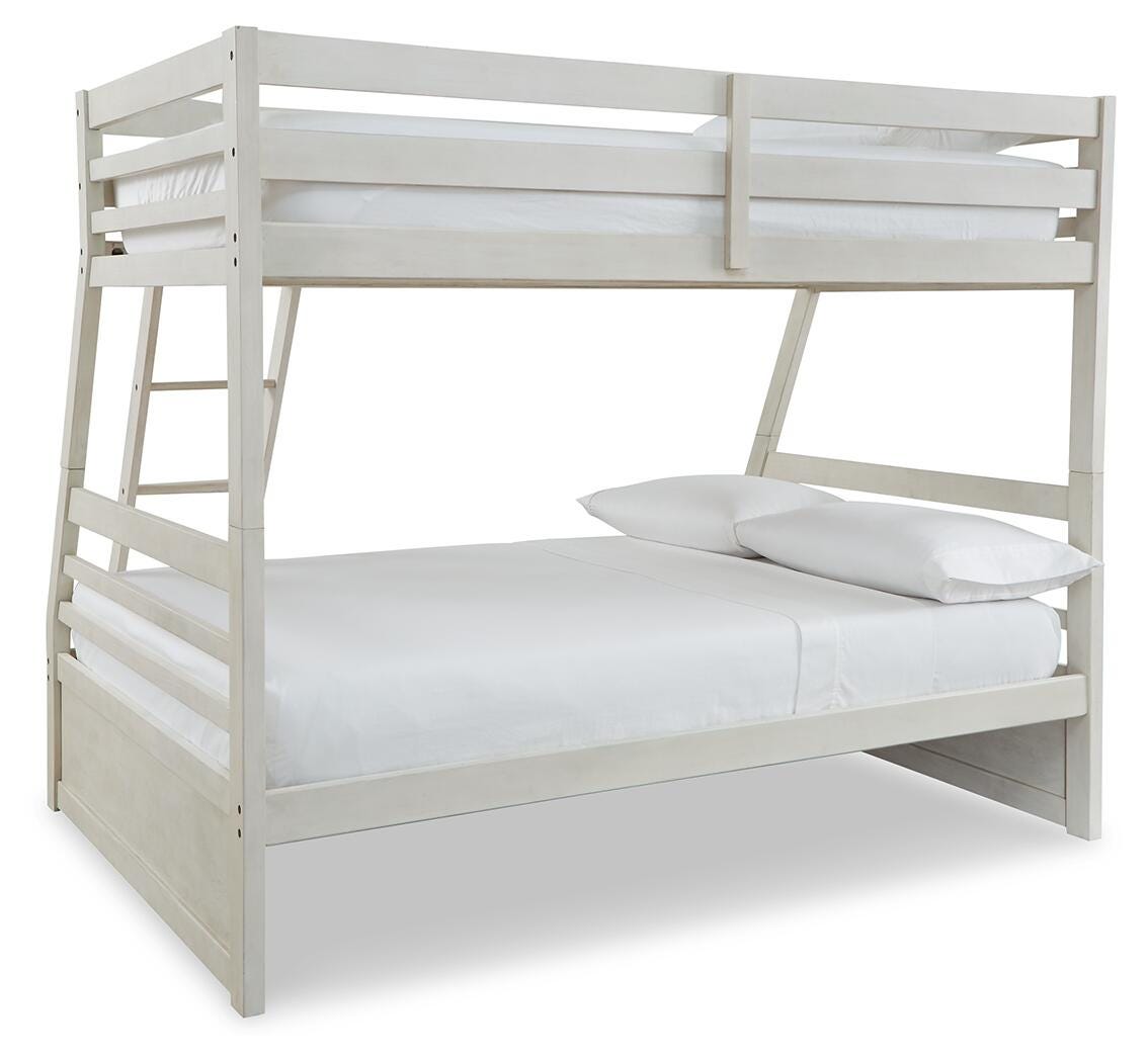 Robbinsdale Twin over Full Bunk Bed in Antique White, back view