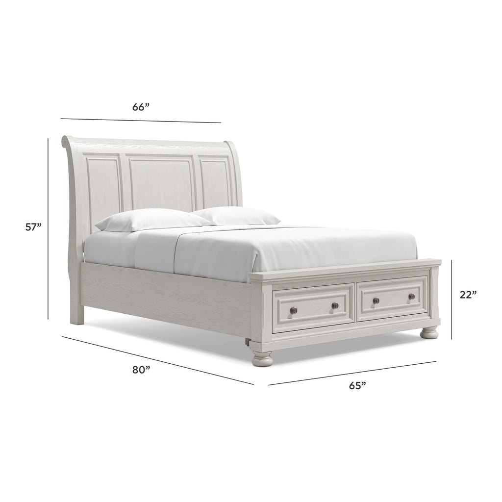 Robbinsdale Queen Sleigh Bed with 2 Storage Drawers — detail 7