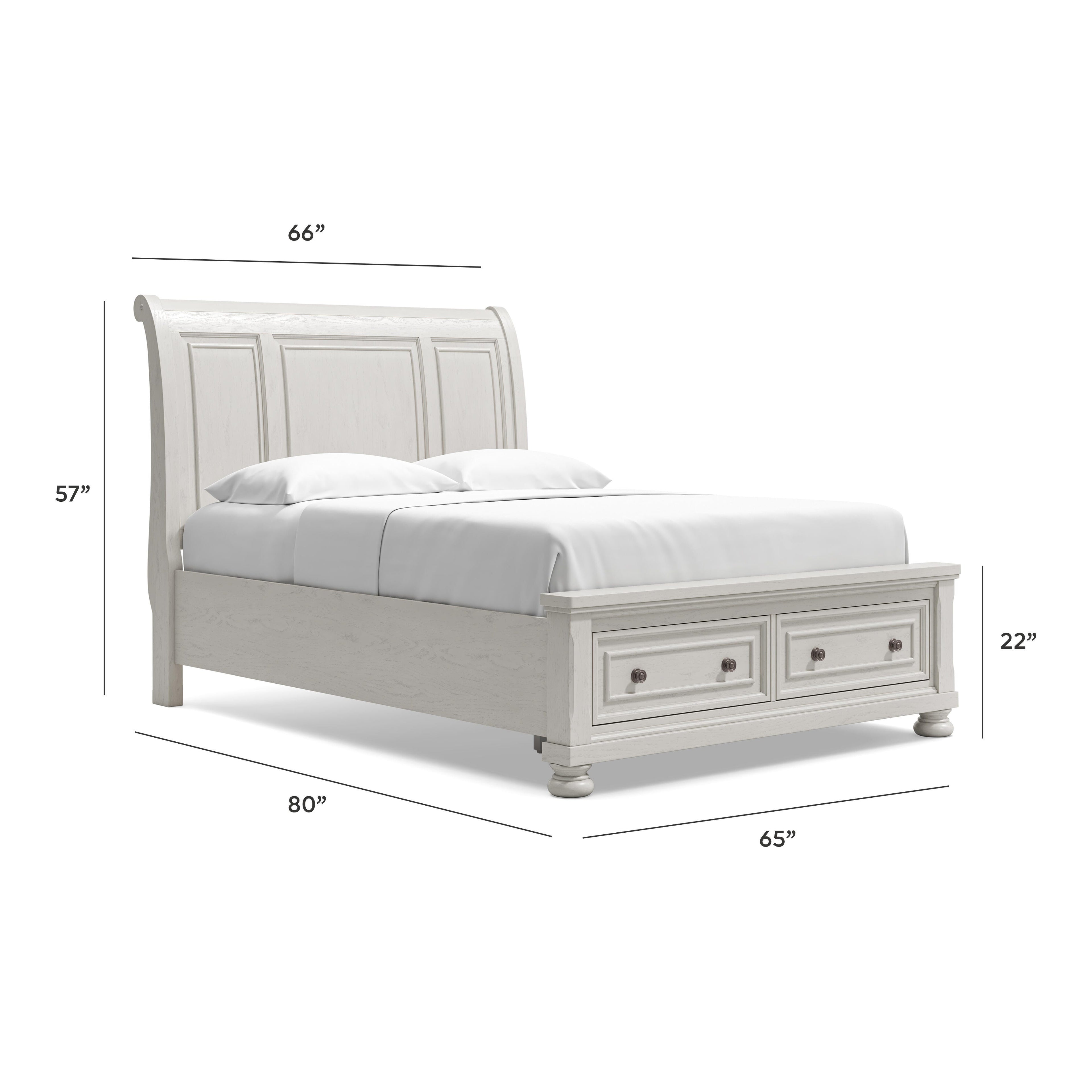 Robbinsdale Queen Sleigh Bed with 2 Storage Drawers — detail 7