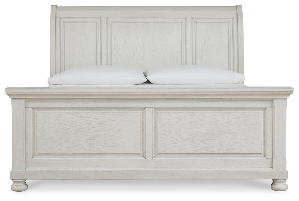 Robbinsdale Queen Sleigh Bed in Antique White, front view