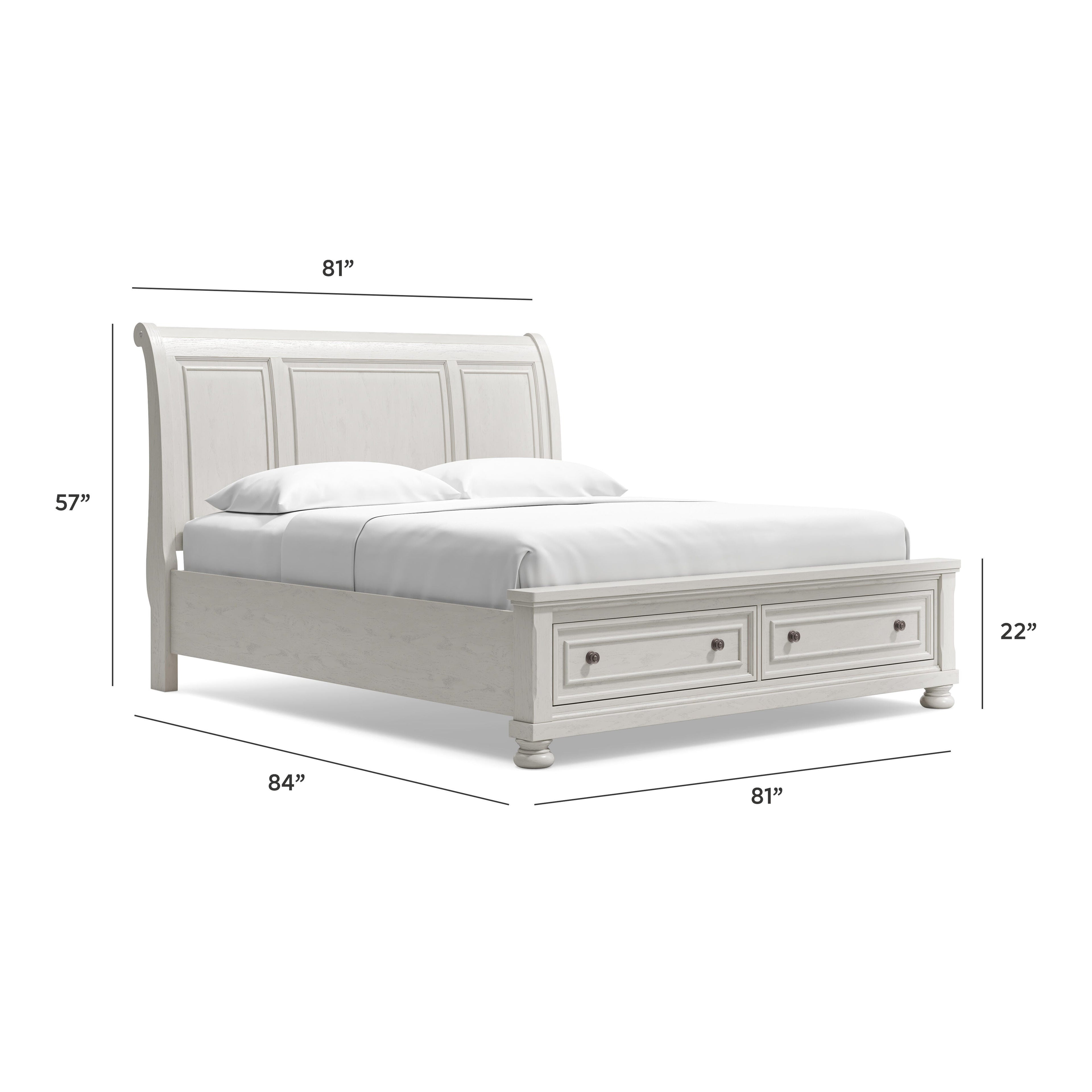 Robbinsdale California King Sleigh Bed with 2 Storage Drawers — detail 7