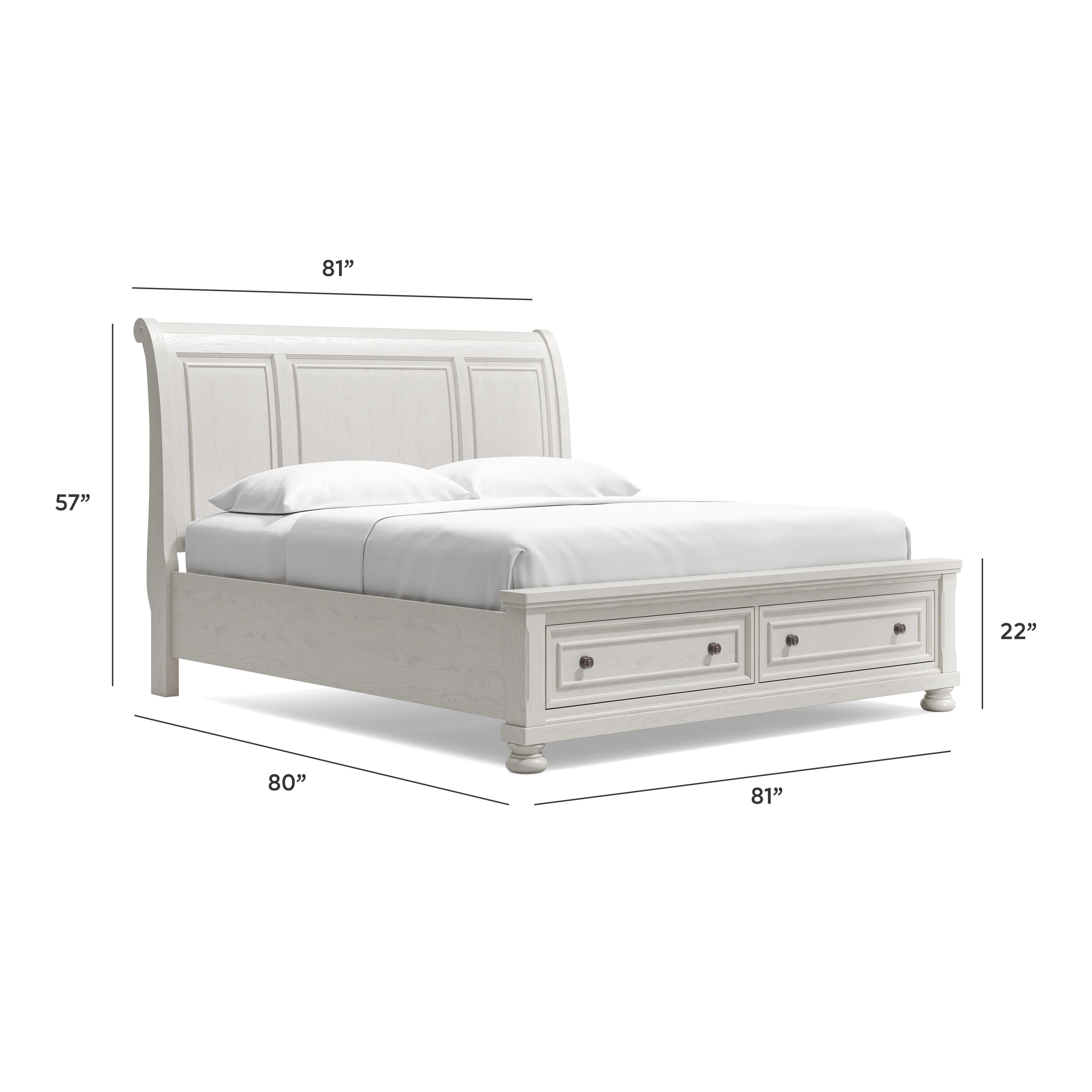 Robbinsdale King Sleigh Bed with 2 Storage Drawers — detail 8