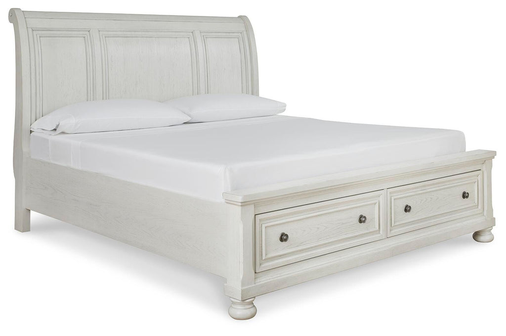 Robbinsdale King Sleigh Bed with 2 Storage Drawers — main view