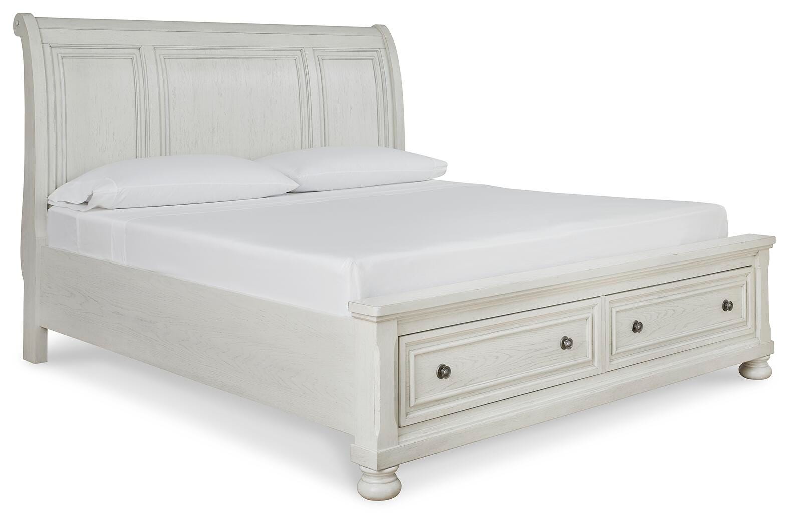 Robbinsdale King Sleigh Bed with 2 Storage Drawers — main view