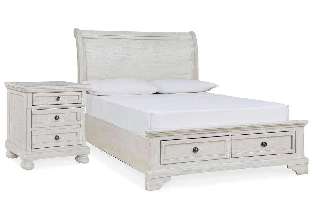 Robbinsdale Full Storage Bed and Nightstand