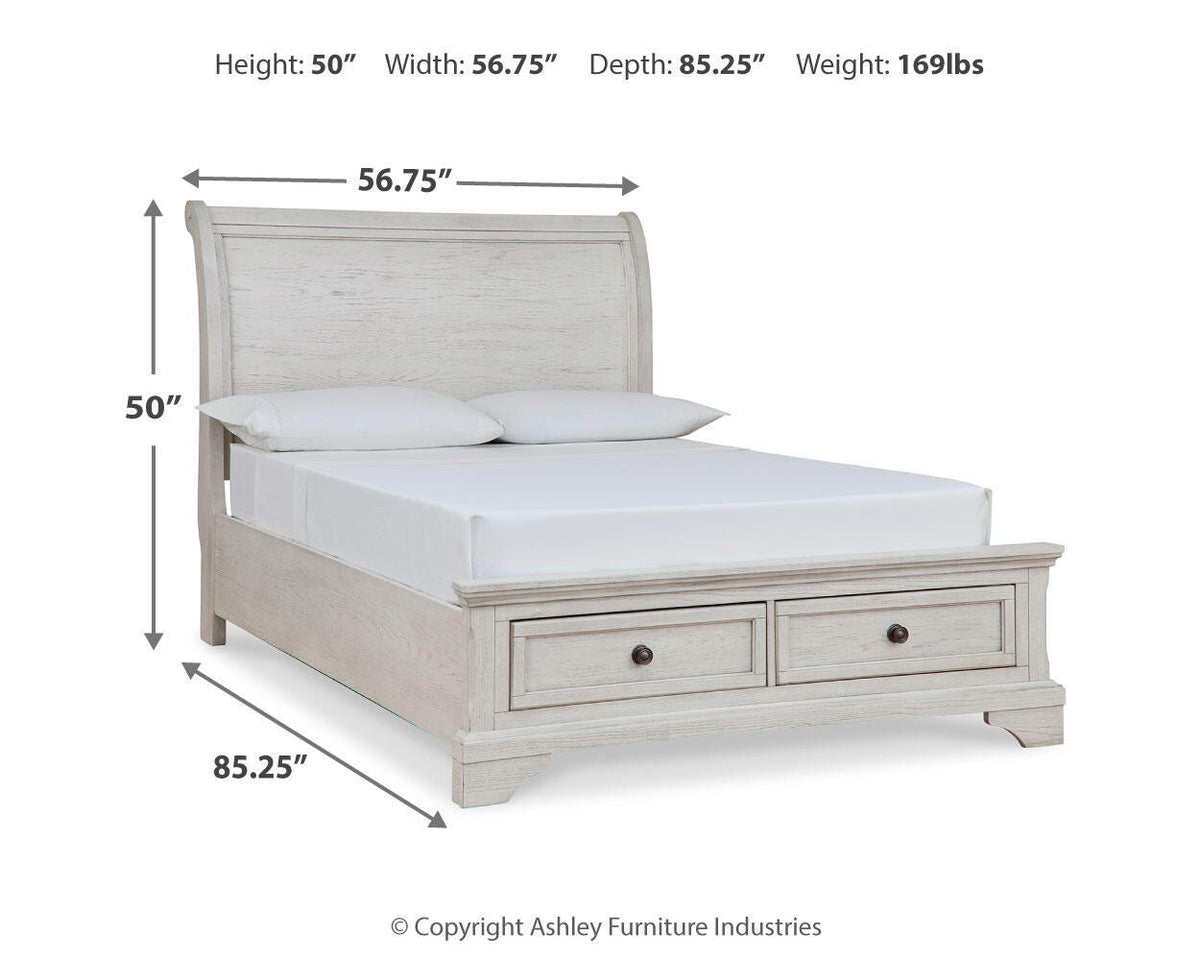 Robbinsdale Full Sleigh Storage Bed in Antique White, alternate view 7