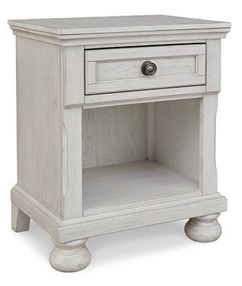 Robbinsdale Nightstand in Antique White, closed view