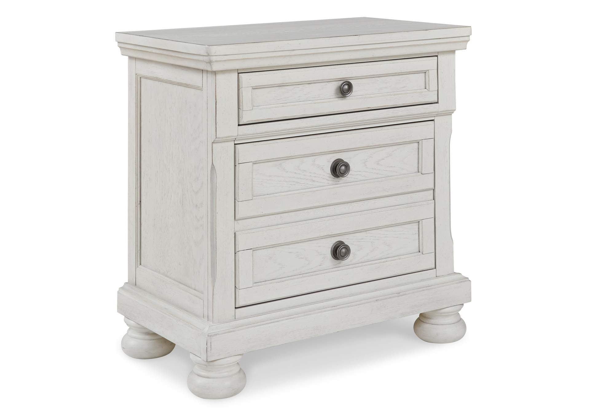 Robbinsdale Queen Panel Bed with Mirrored Dresser, Chest and Nightstand angled view