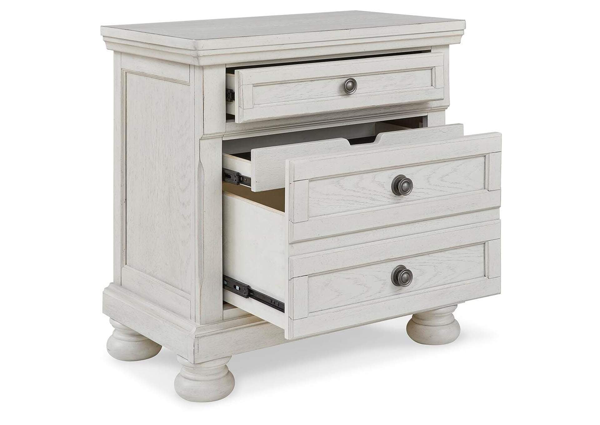 Robbinsdale Full Storage Bed and Nightstand angled view