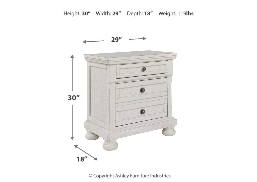 Robbinsdale Full Storage Bed and Nightstand dimensions