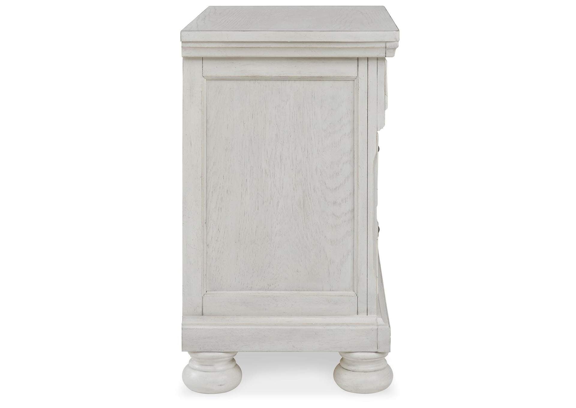 Robbinsdale Full Storage Bed and Nightstand side view