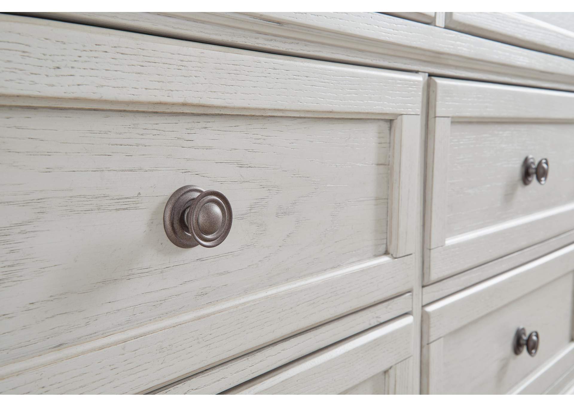 Robbinsdale King Sleigh Bed with Storage with Mirrored Dresser detail