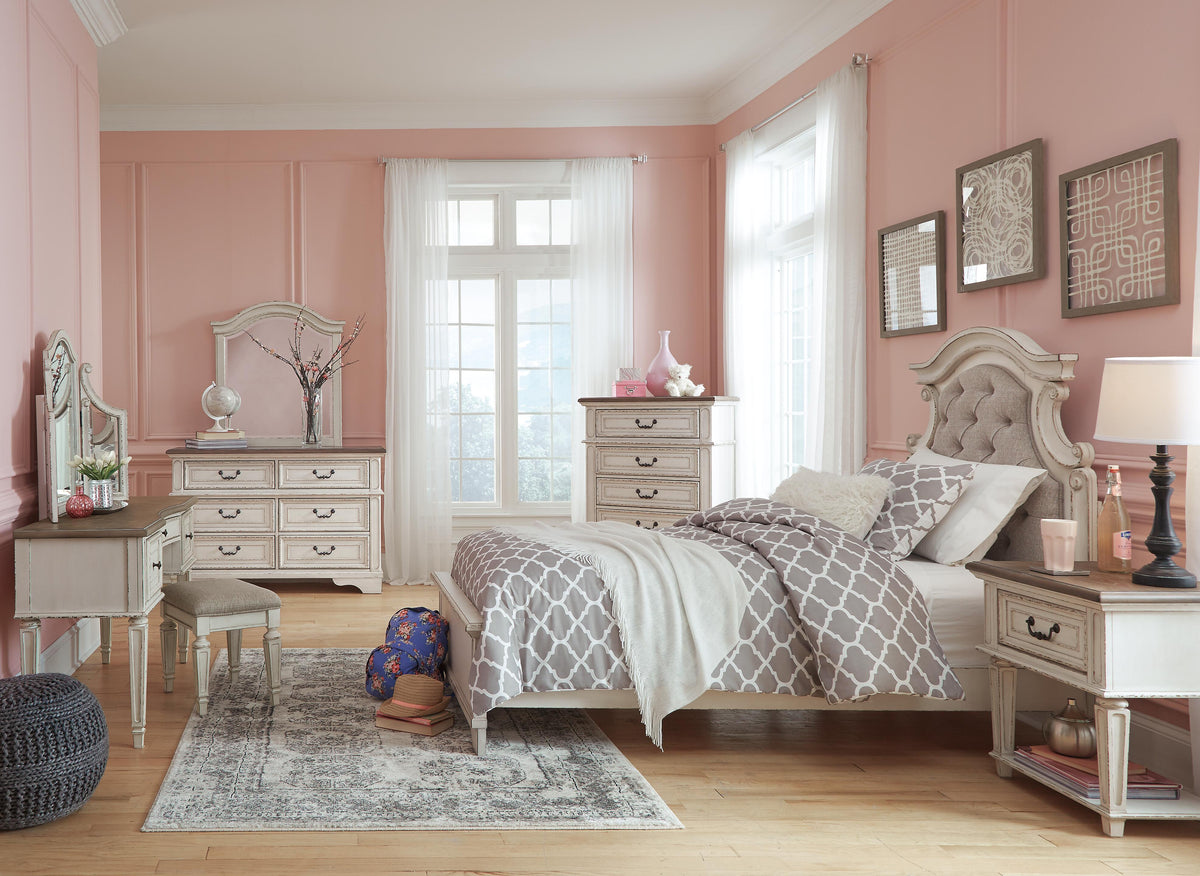 Realyn Twin Panel Bed in Chipped White, alternate view 10