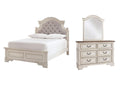 Realyn Full Panel Bed with Mirrored Dresser