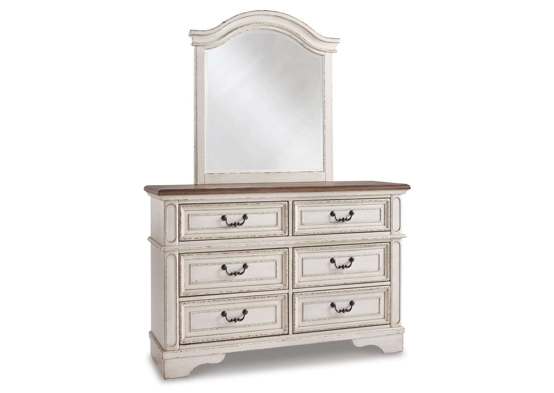 Realyn Twin Panel Bed with Mirrored Dresser, Chest and 2 Nightstands angled view