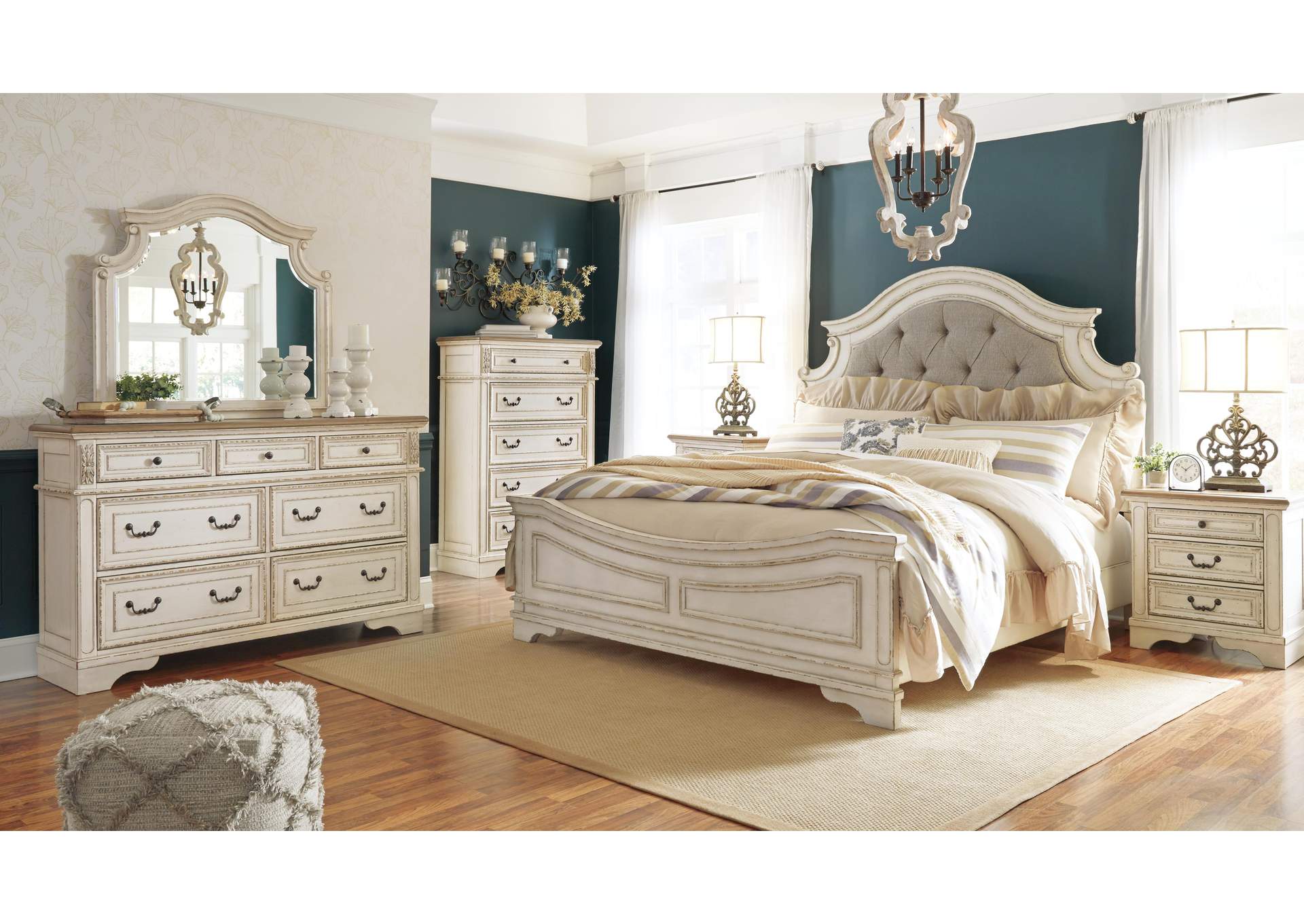 Realyn California King Upholstered Panel Bed