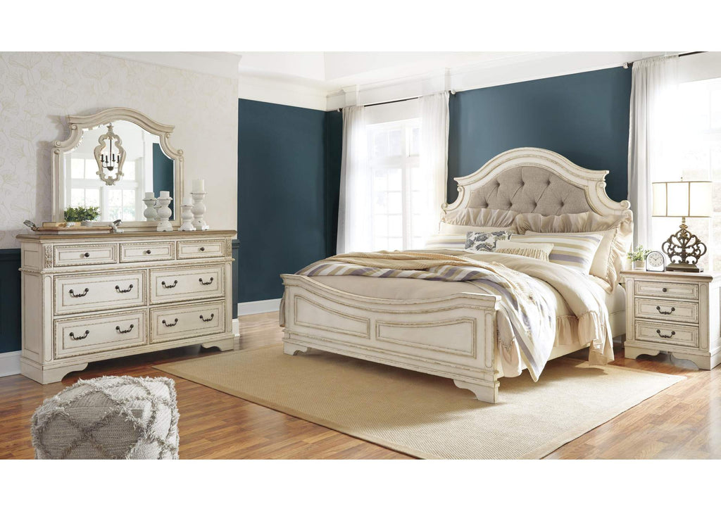 Realyn King Upholstered Panel Bed