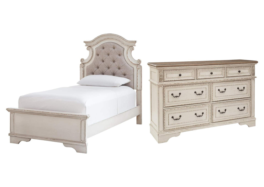 Realyn Twin Panel Bed with Dresser