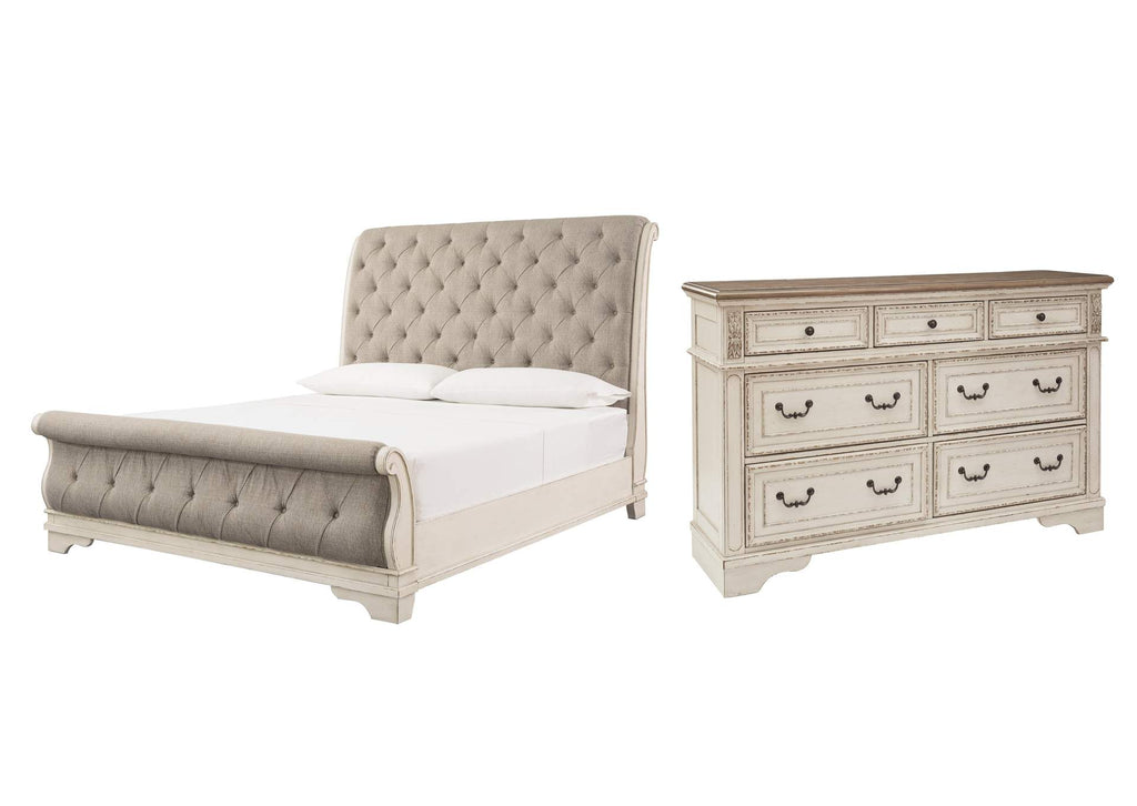 Realyn Queen Sleigh Bed with Dresser