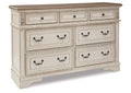 Realyn King Upholstered Panel Bed with Dresser