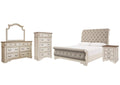 Realyn Queen Sleigh Bed with Mirrored Dresser, Chest and Nightstand