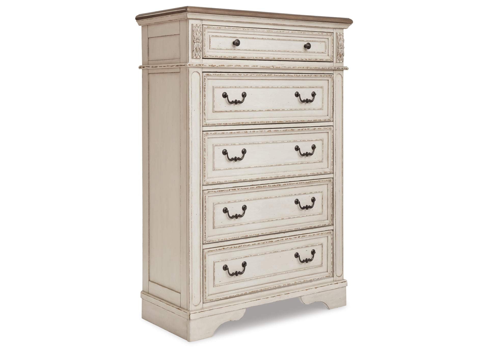 Realyn King Sleigh Bed with Mirrored Dresser, Chest and 2 Nightstands angled view