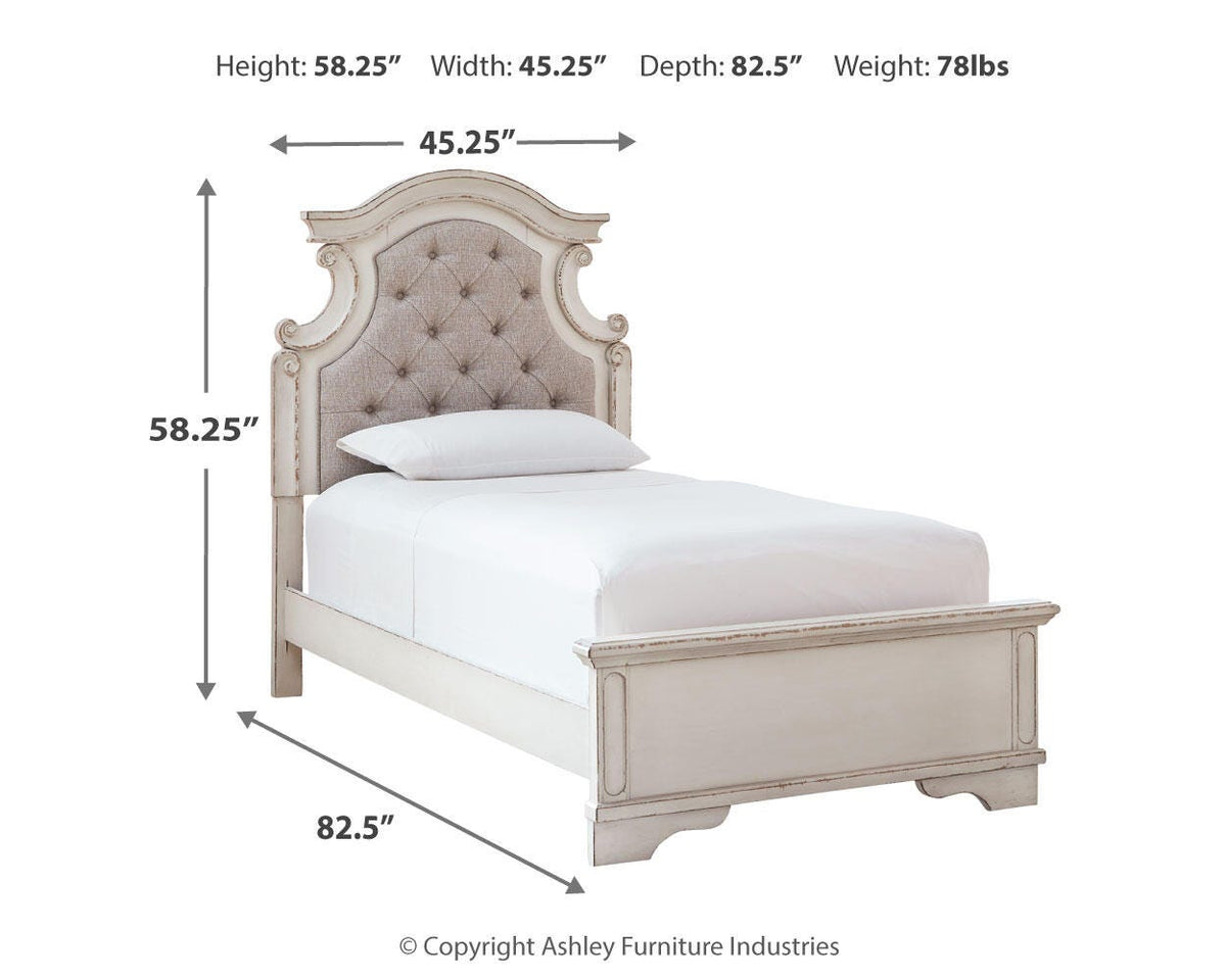 Realyn Twin Panel Bed in Chipped White, alternate view 5