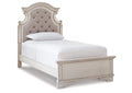 Realyn Twin Panel Bed with Mirrored Dresser