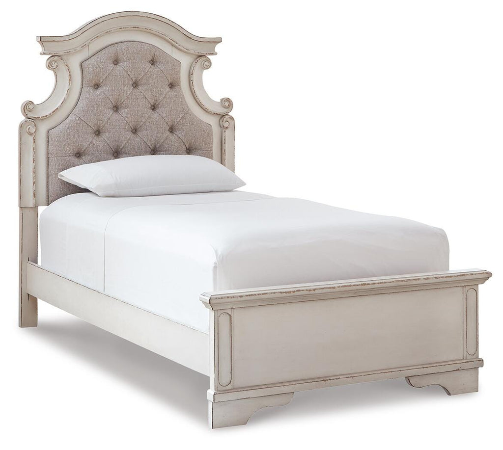 Realyn Twin Panel Bed in Chipped White, alternate view 2