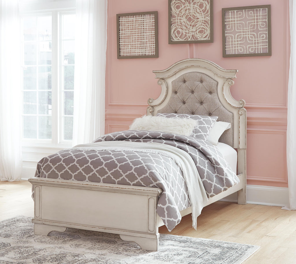 Realyn Twin Panel Bed in Chipped White, alternate view 7
