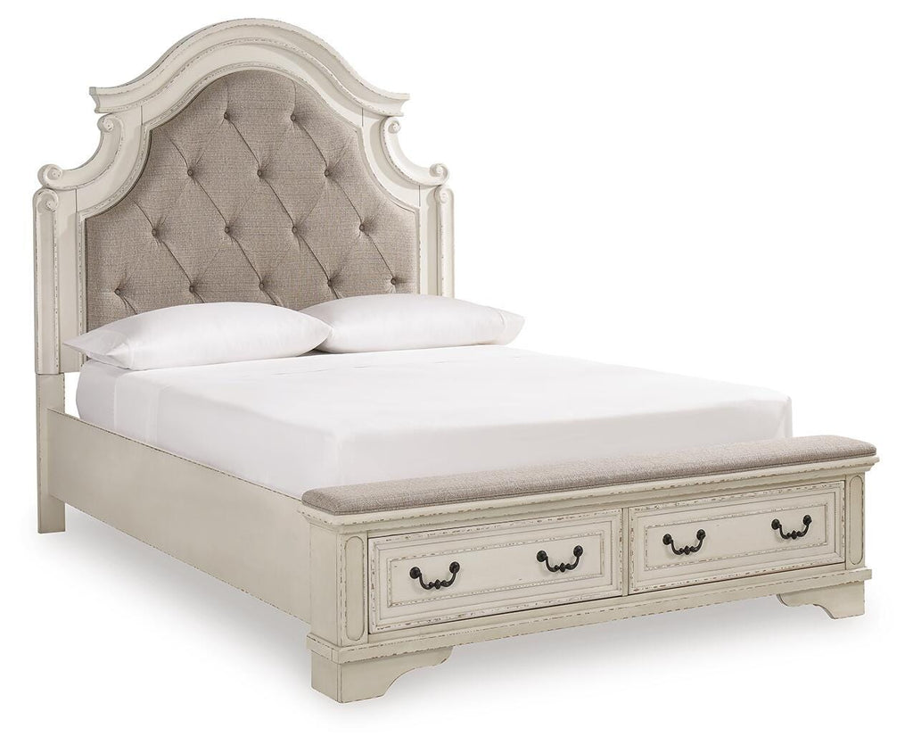 Realyn Queen Upholstered Storage Bed in Two-tone, angle view