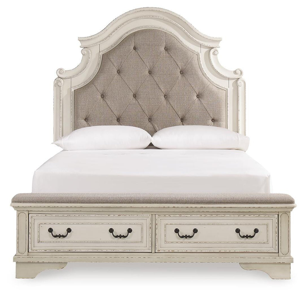 Realyn Queen Upholstered Storage Bed in Two-tone, front view
