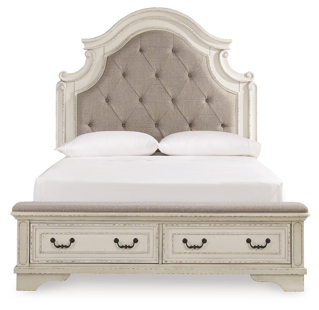 Realyn Queen Upholstered Storage Bed in Two-tone, front view