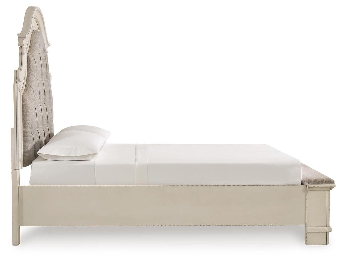Realyn Queen Upholstered Storage Bed in Two-tone, side view