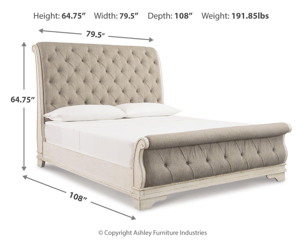 Realyn California King Sleigh Bed in Chipped White, alternate view 5