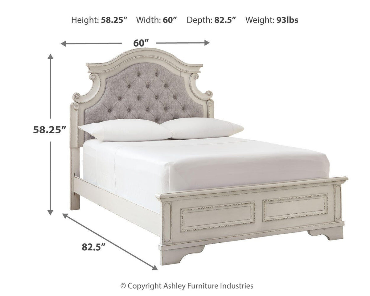 Realyn Full Panel Bed in Chipped White, alternate view 5