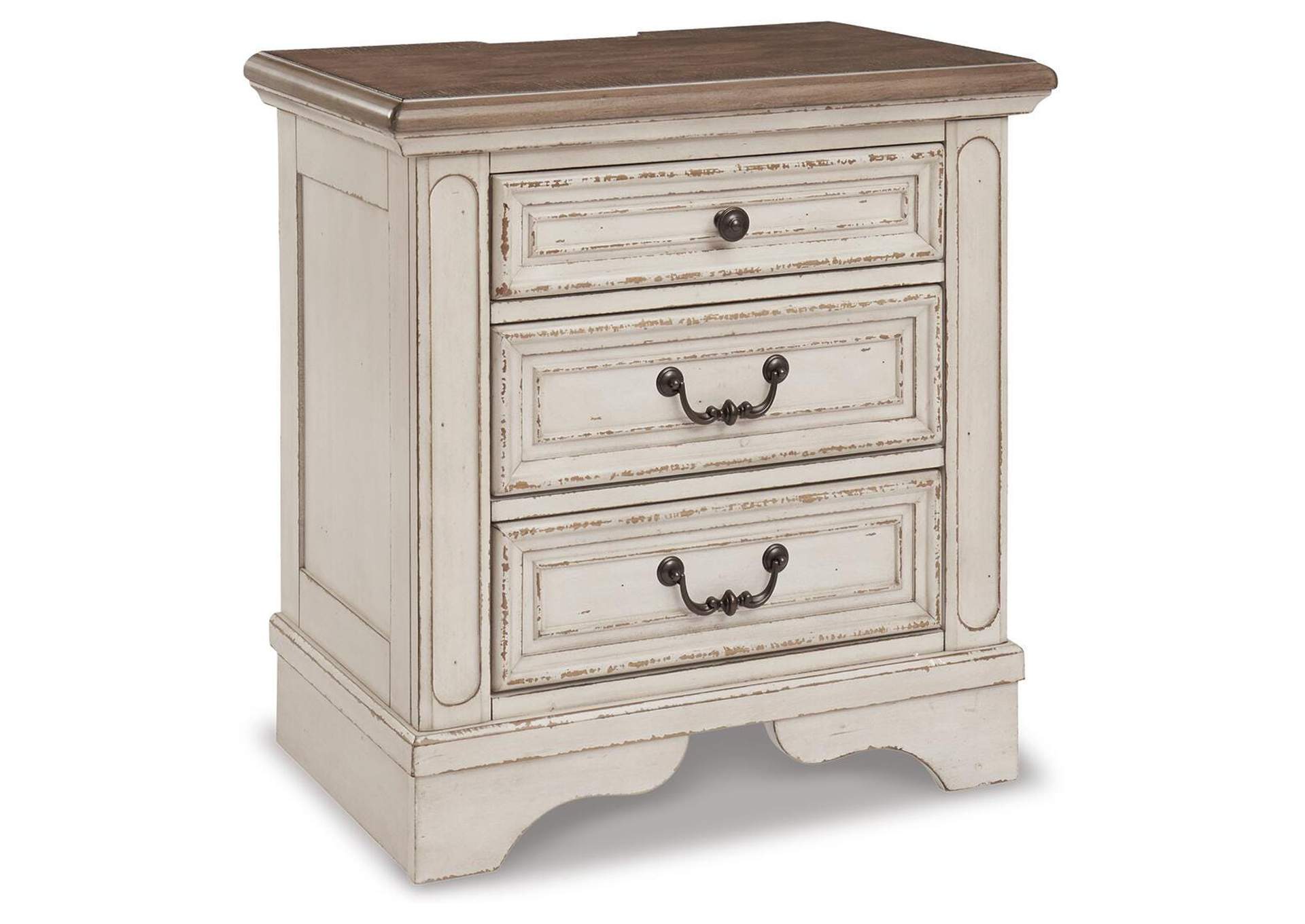 Realyn Queen Upholstered Panel Bed with Mirrored Dresser and 2 Nightstands