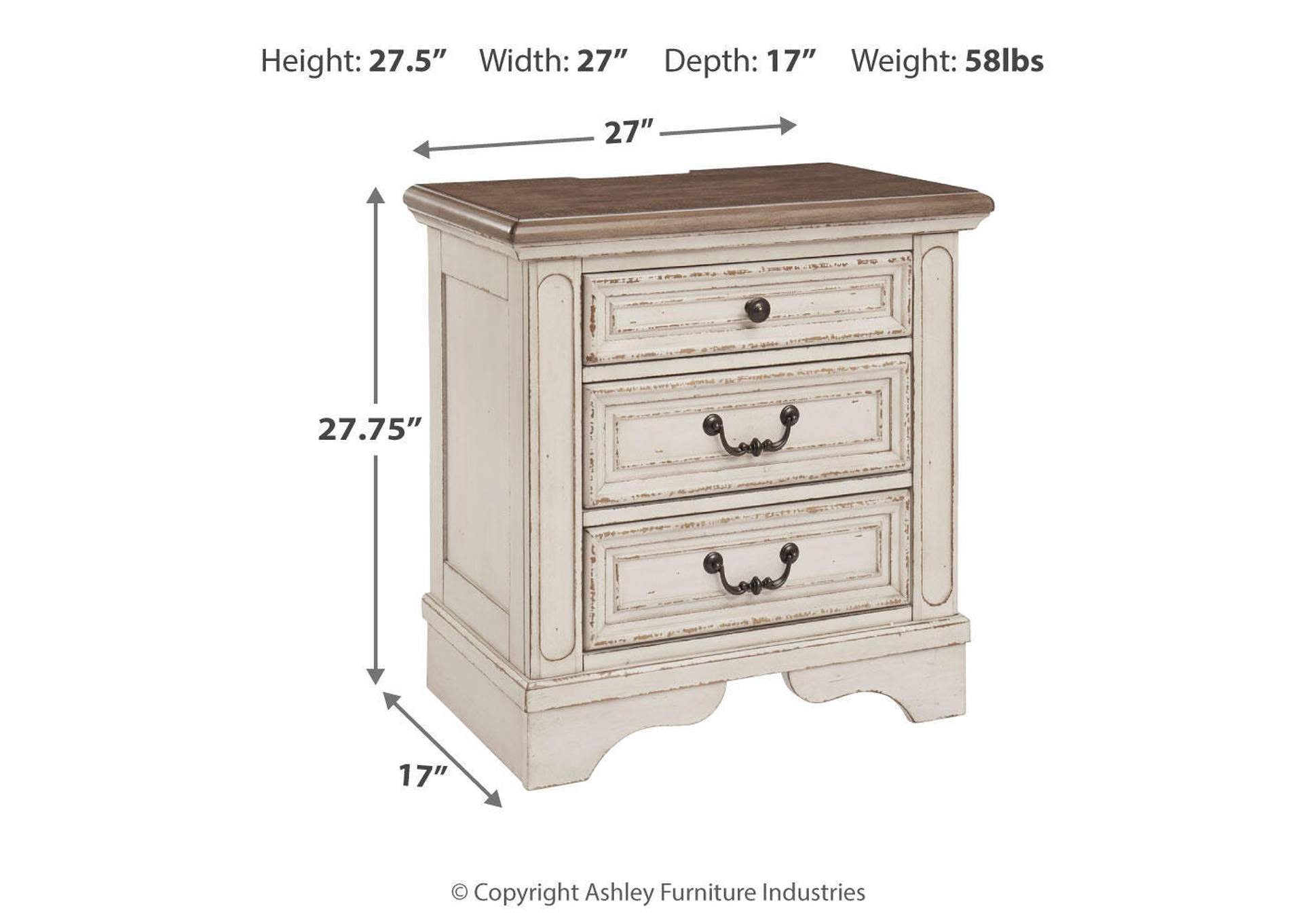 Realyn Queen Upholstered Panel Bed with Mirrored Dresser and 2 Nightstands dimensions
