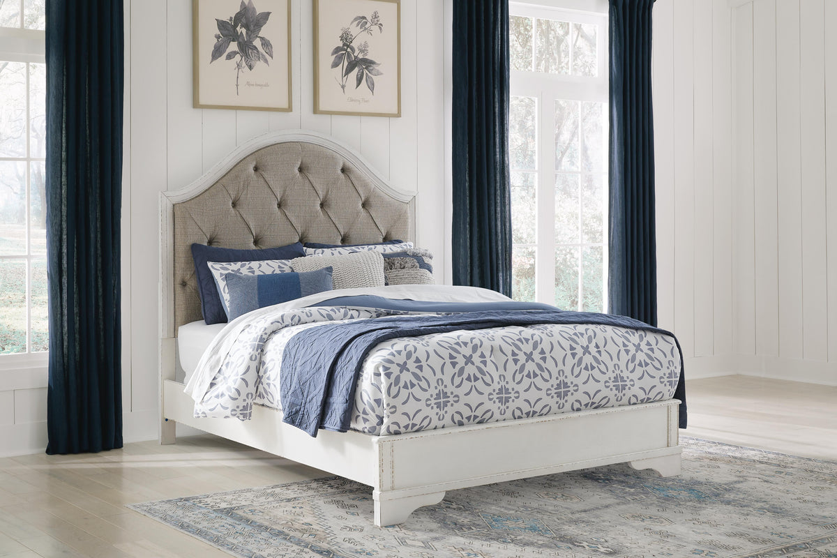 Blendon Queen Upholstered Panel Bed in Rustic Brown, alternate view 2