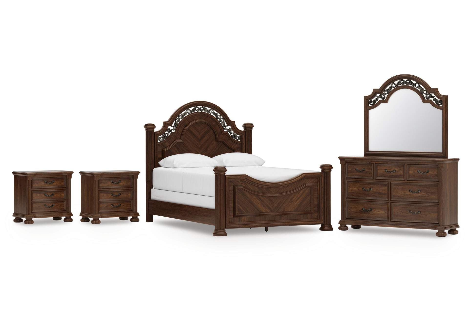 Lavinton Queen Poster Bed, Dresser, Mirror and 2 Nightstands