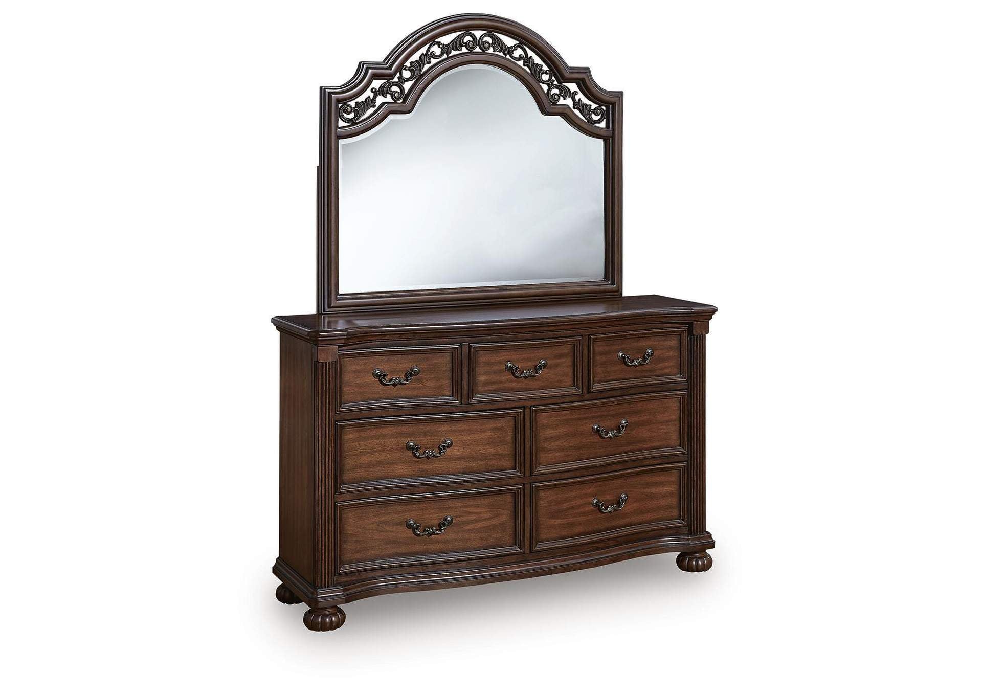 Lavinton Queen Poster Bed with Mirrored Dresser