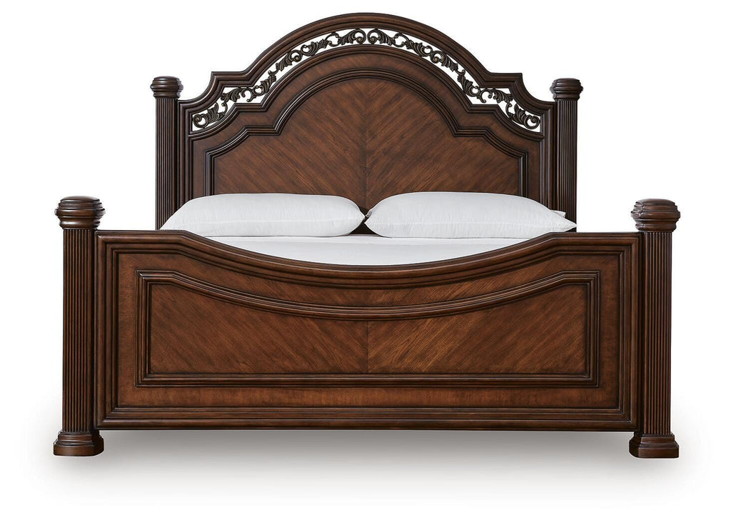 Lavinton King Poster Bed in Brown, front view