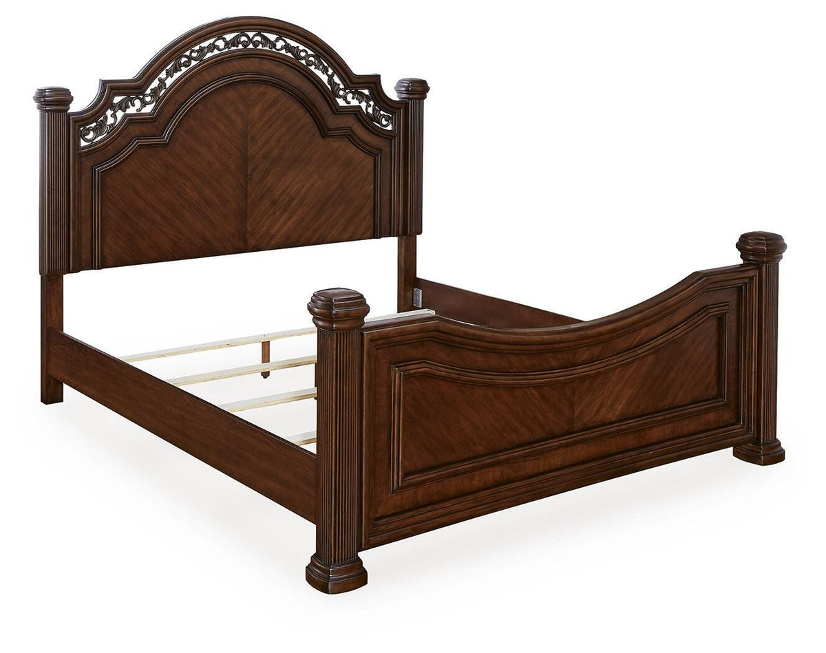 Lavinton King Poster Bed in Brown, angle view